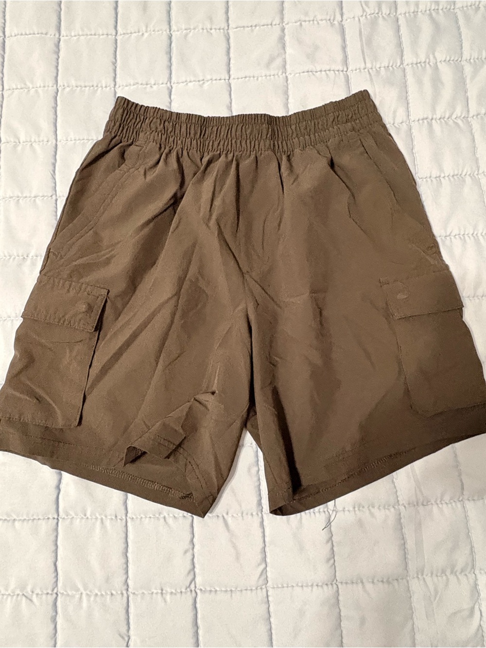 Men's Black Cargo Shorts - Elastic Waist